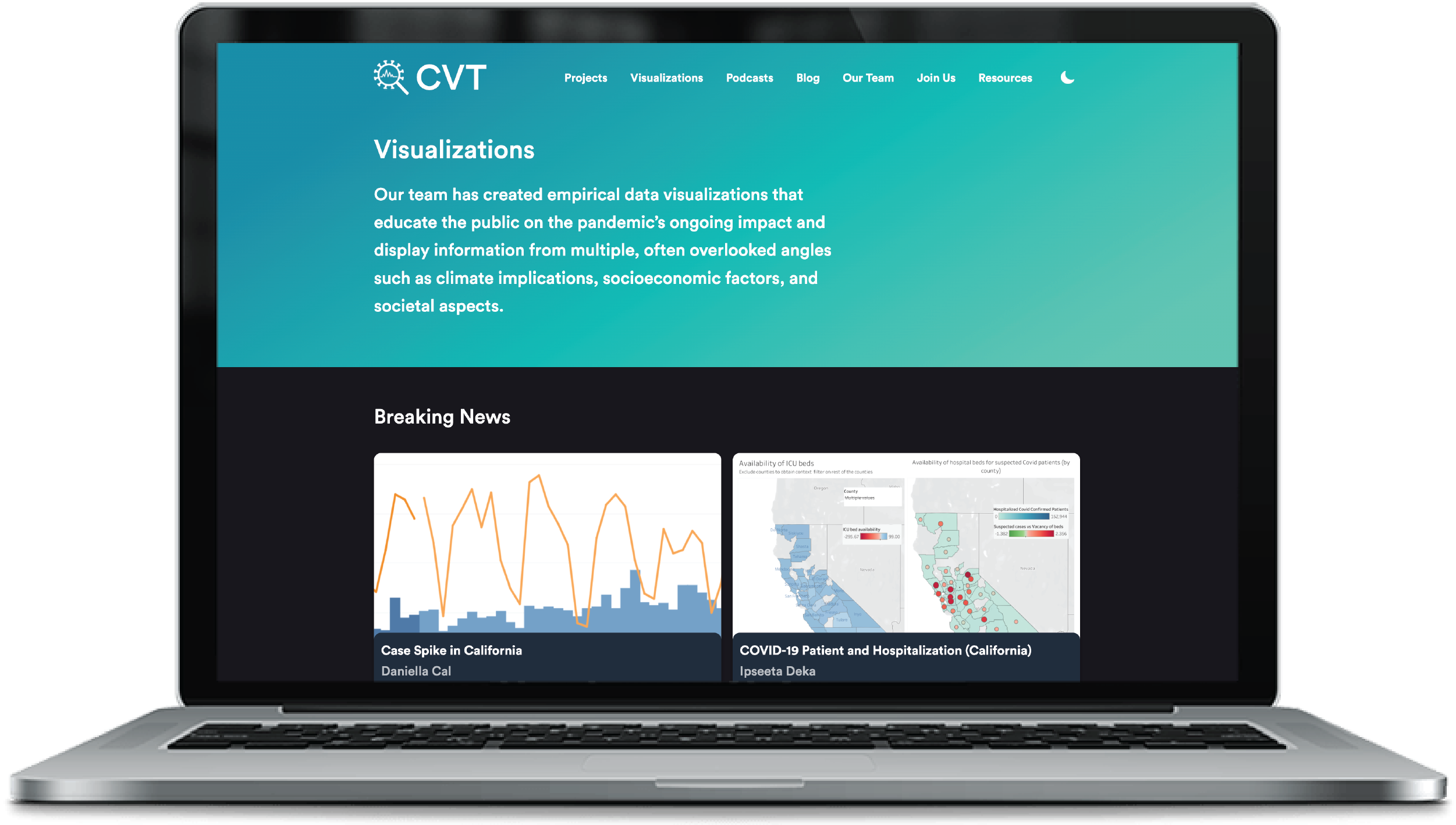 CVT Visualizations page mockup